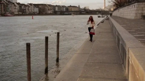 Young walking in a urban environment at sunset Stock Footage 90133044