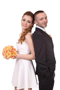 Young wedding couple Stock Photos