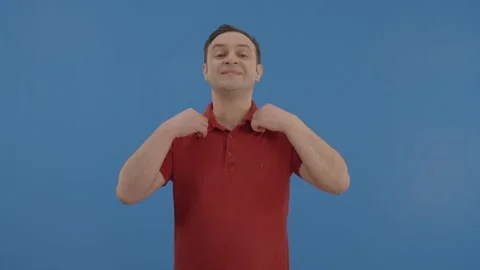 Young white man is getting bored and shrugging off collar in front. Stock Footage 148259905