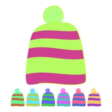 Young winter hat kid vector cartoon graphic Stock Illustration