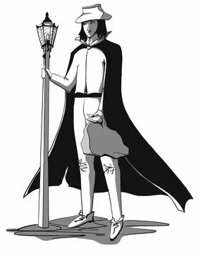 Young wizard with a bag, character concept art Stock Illustration