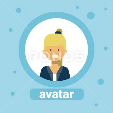 Young Woman Avatar Businesswoman Profile Icon User Image Female Face Stock Illustration