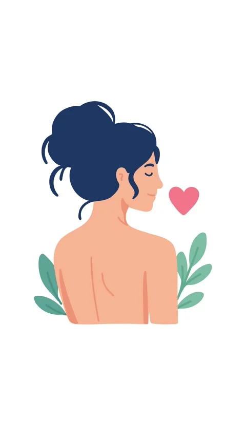 Young woman with bare back representing natural feminine beauty Stock-Footage 345560156