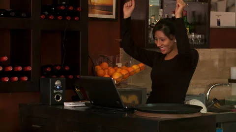 Young woman at computer Stock Footage 25007296