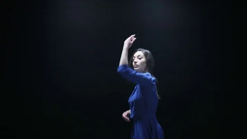Young Woman Dancing and Looking Up Stock Footage 72132467
