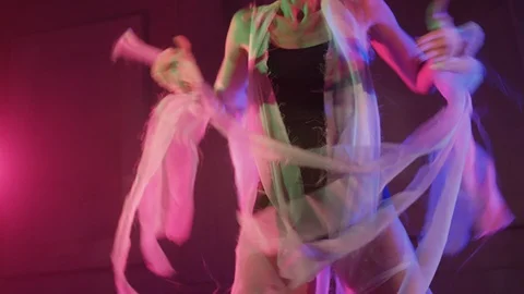 Young woman dancing in studio alone. Stock-Footage 100834582
