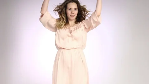 Young woman dancing In studio Stock Footage 85177986