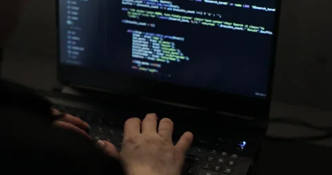 Young woman, developer programmer, software engineer, IT support, working hard Stock Footage 264341735