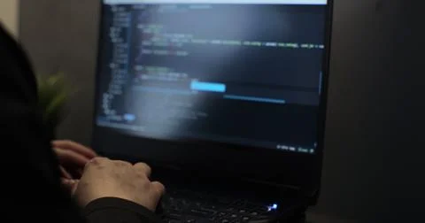 Young woman, developer programmer, software engineer, IT support, working hard 스톡 사진