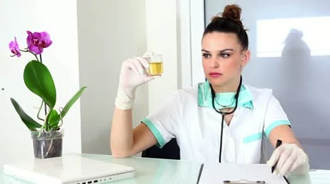 Young woman doing experiment Stock Footage 24672362