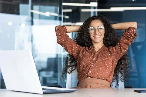 Young woman engineer developer programmer works in the office inside the IT Stock Photos