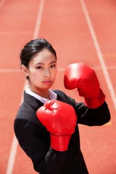 Young woman Exercise Grumpy. Violence Tough. The Blue Man of the Year Adult Stock Photos