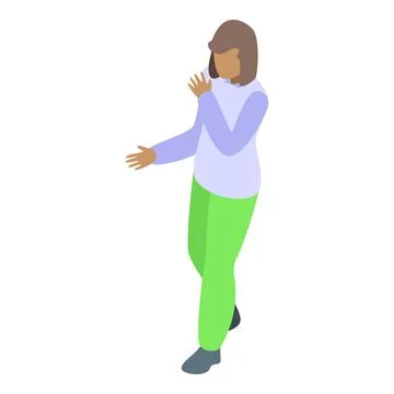Young woman explaining something with hand gestures Illustrazione stock