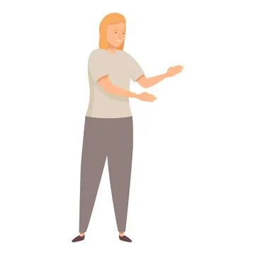 Young woman explaining something with her hands Stock Illustration