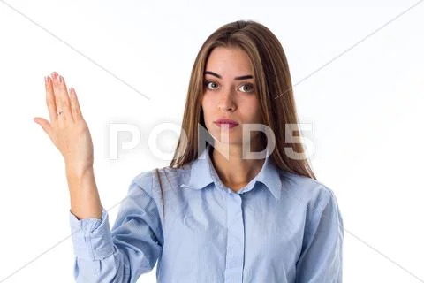 Young woman explaining something Stock Photos