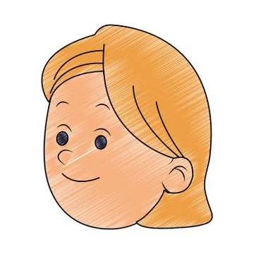 Young woman face scribble Stock Illustration