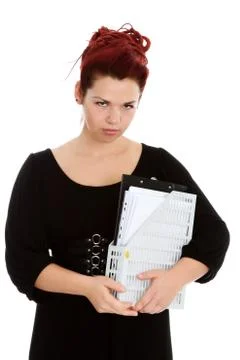 Young woman with folder of documents Stock Photos