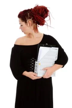 Young woman with folder of documents Stock Photos