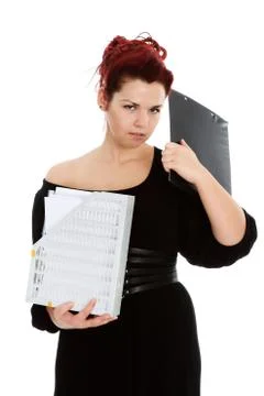 Young woman with folder of documents Stock Photos