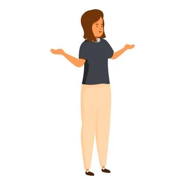 Young woman gesturing with open arms, explaining or presenting something Stock Illustration