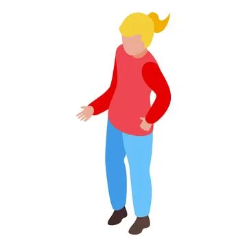 Young woman gesturing while explaining something イラスト素材