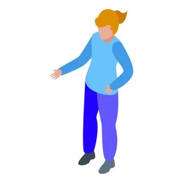 Young woman gesturing while explaining something important Stock Illustration