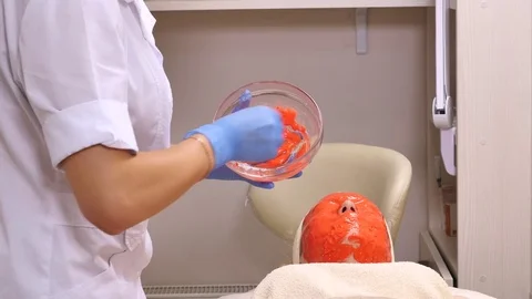 Young Woman getting a cosmetic medicine spa treatment done, close up. Beautician Stock Footage