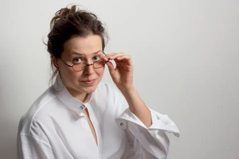 Young  woman with glasses Stock Photos