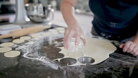 Young woman hands making some vareniks, handmade Stock Footage 78927401
