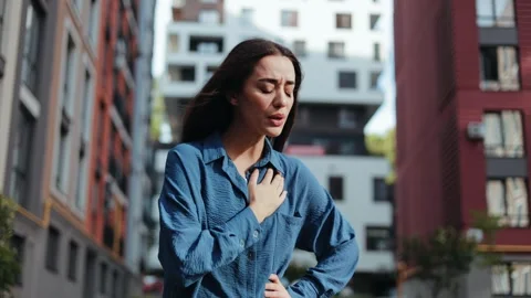 Young Woman Having Panic Attack Outdoors Stock Footage 277772217