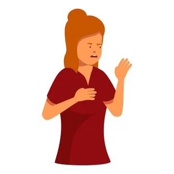Young woman having panic attack experiencing anxiety and fear Stock Illustration