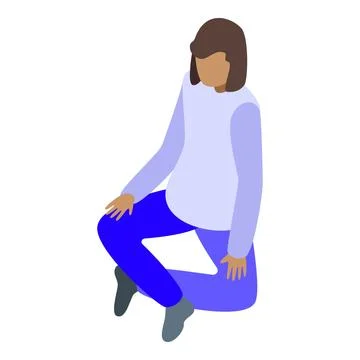 Young woman kneeling down posing for photo Stockillustratie