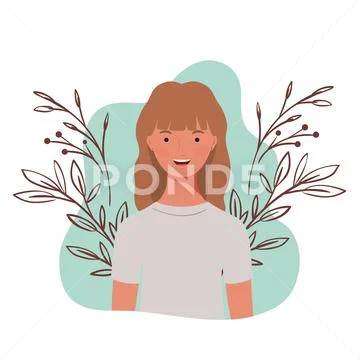 Young woman with landscape background Stock Illustration