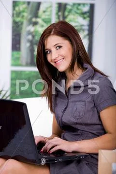 Young Woman With Laptop