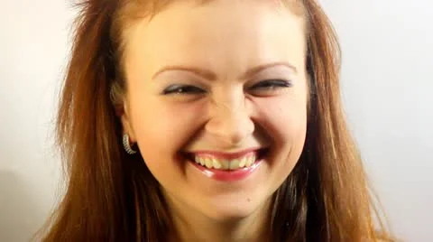 Young woman laughing Stock Footage