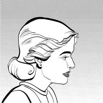 A young woman looking questioningly. Elegant lady. Stock Illustration