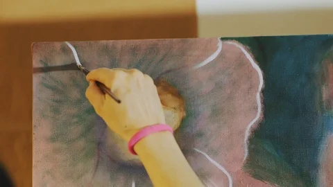 Young woman painter Stock Footage 87042760
