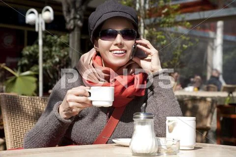 Young woman on the phone Stock Photos