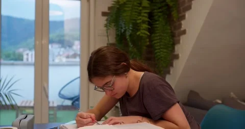 Young Woman Reading: Stock Footage 334776288