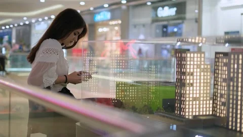 Young woman representative of the builder sits at the workplace Video stock 243215487