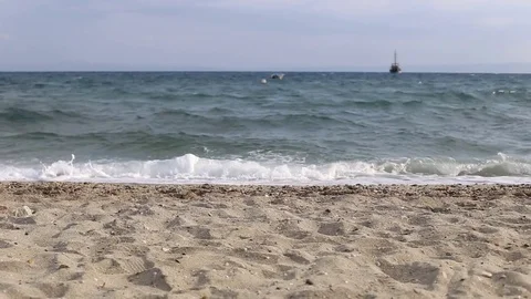 Young woman running on a beach Stock Footage 80999869
