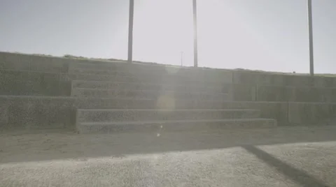 Young woman running on steps Stock Footage 63722058