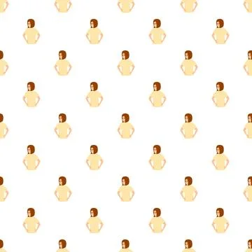 Young woman seamless pattern repeating illustration background Stock Illustration