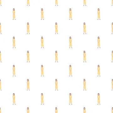 Young woman seamless pattern repeating design element Illustrazione stock