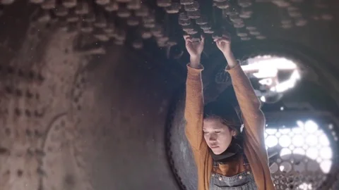 Young woman sitting inside a train wagon Stock Footage 80693146