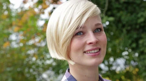 Young woman smiling Stock Footage 32154411