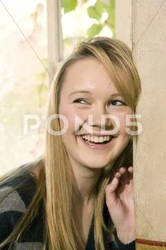 Young woman smiling, portarit Stock Photos