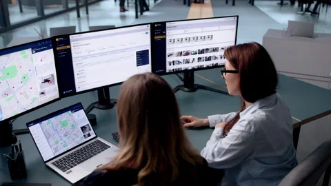 Young Woman Studies Crime Patterns On Laptop Stock Footage 343891394