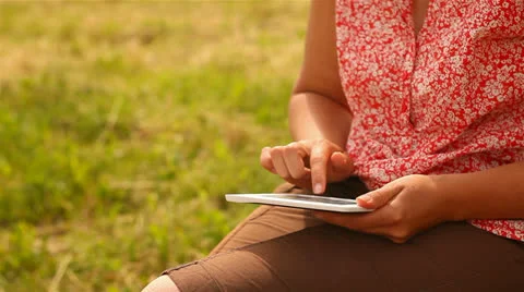 Young woman with tablet computer Stock Footage 24759281