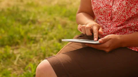 Young woman with tablet computer Stock Footage 24759298